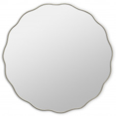 Круглое зеркало в серебряной волнистой раме Fancy M Silver (Фэнси) Smal Ø80 см 